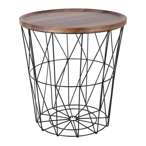 Spetebo Gitterkorb Beistelltisch aus Metall 39 cm in schwarz von Spetebo