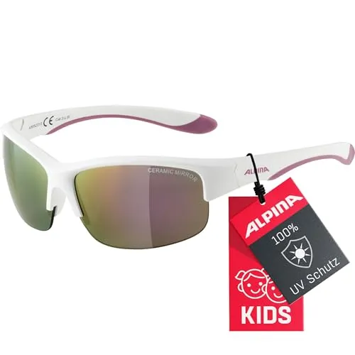 Alpina Flexxy Youth HR Sonnenbrille - Weiß - One Size - Sportbrillen für Kinder, mit flexibler Rahmenkonstruktion und UV-Schutz für unbeschwerten Spielspaß im Freien.