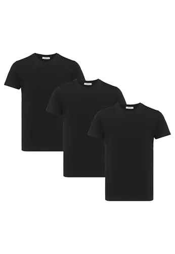 3er Pack T-Shirts – Klassisches Basic Shirt aus Baumwolle – Kurzarm, Rundhals, Regular Fit – Ideal für Alltag, Freizeit & Streetwear Schwarz XL