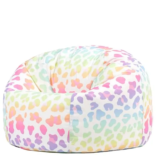 Icon Leopard Sitzsack Kinder, Webstoff, Sitzsack mit Füllung, Bequemer Kinder Sessel, Kuschelsessel, Lese Sessel, Schlafzimmer, Kinderzimmer, Wohnzimmer