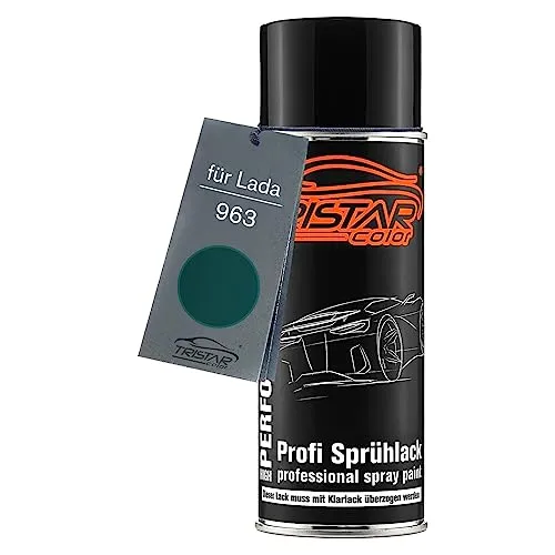 TRISTARcolor Autolack Spraydose für Lada 963 Green Metallic/Zelenaja Metallic Basislack Sprühdose 400ml