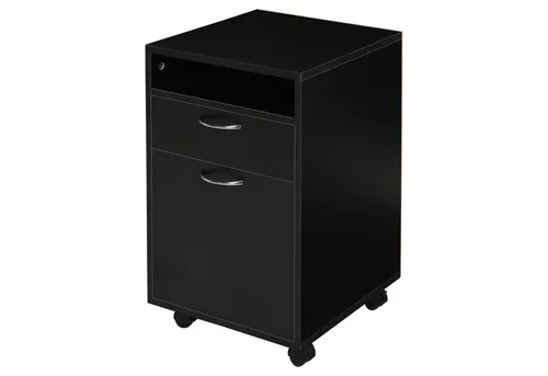furnicato Aktenschrank Rollcontainer 40x35x60 cm mit Schublade und Regal - Vielseitiger Rollcontainer mit 1 Schublade und offenem Regal für optimalen Stauraum. Ideal für Büro und Home-Office, mobil dank 4 schwenkbarer Rollen. Hergestellt aus strapazierfähigem Material.