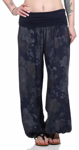 Haremshose Damen leichte BOHO Sommerhose mit weitem Bein Gr. 36 bis 48 Yoga-Hose