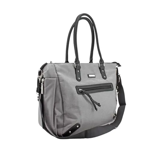 Handtasche Umhängetasche Baby Wickeltasche Unisex Babytasche stilvolle Reisetasche mit Wickelauflage, Aufbewahrungsbeutel, Isoliertaschen und Halterung für Kinderwagen für Mama & Papa