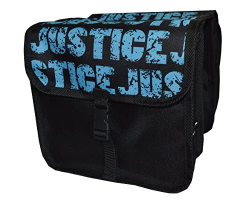 Beluko Kinder Satteltasche Doppel 2 x 5l (Mini - Justice) - Fahrradtaschen für Kinderfahrräder, 10 Liter Stauraum, wasserabweisend und mit Reflektoren für mehr Sicherheit unterwegs.