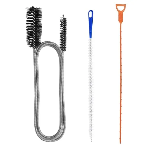 Bosmsaslad 3Pcs Abflussreiniger Spirale, Abflussspirale Spülbecken Reinigungshaken, Rohrreinigungsspirale, Spirale Rohrreinigungsbürste, Abfluss Haar Clog Tool für Waschbecken Badewanne Abwasserkanäle