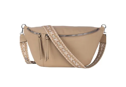 EAAKIE Gürteltasche Bauchtasche Umhängetasche Crossbody-Bag Kunstleder Italy-Design, als Schultertasche, CrossOver, Umhängetasche tragbar