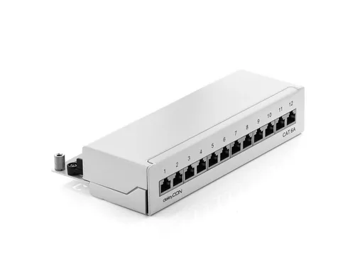 deleyCON CAT6a Patchpanel 12 Port von deleyCON
