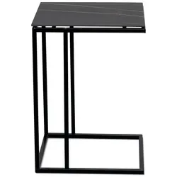 M2 Kollektion Beistelltisch JON, Schwarz - Ablagetisch mit kratzfester Tischplatte aus gesintertem Stein, pflegeleicht und ideal für kompakte Räume, Maße: B 38 x H 62 x T 43 cm.