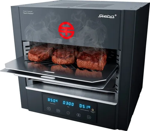 Steba Power Steakgrill PS E2600 XL DEVIL’S HEAVEN, mit Messonde - Grill für perfekte Steaks, 2600 W Leistung, große Grillfläche und präzise Messsonde für optimalen Genuss.