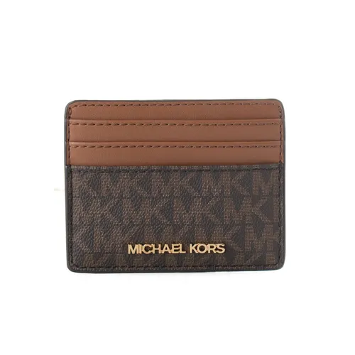 MICHAEL KORS JET SET TRAVEL Schwarz - Elegantes Damen Kartenetui aus hochwertigem Canvas-Stoff, perfekt für stilbewusste Frauen, die ihre Karten stets griffbereit haben möchten.