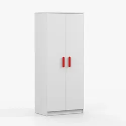 imoebel24 Drehtürenschrank, Weiß, Holzwerkstoff, 4 Fächer, Rechteckig, 80x193x50 cm, Schlafzimmer, Kleiderschränke, Drehtürenschränke