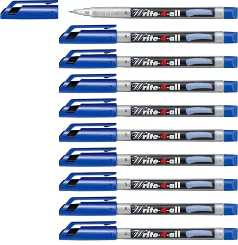 STABILO - Permanent-Marker - Write-4-all - superfein - 10er Pack - blau
