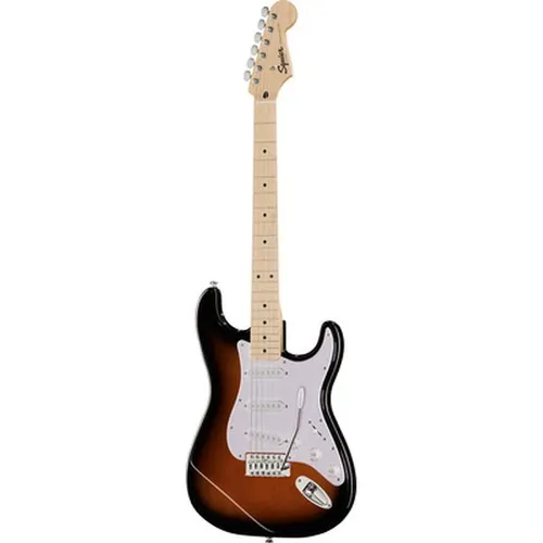 Squier Sonic Stratocaster 2-Color Sunburst - Elektrische Gitarre mit Pappel-Korpus und Ahorn-Griffbrett, ideal für Einsteiger und Rockliebhaber