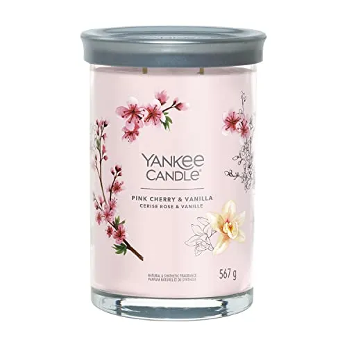 Yankee Candle Signature Tumbler Pink Cherry & Vanilla 567 g - Duftende Tumblerkerze mit fruchtigen Kirsch- und süßen Vanillenoten, ideal für eine gemütliche Atmosphäre im Zuhause.