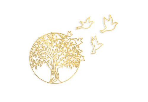 Elegantes Wandaccessoire aus Metall in Gold, 61 x 56 cm - Stilvolles Wandbehang für moderne Räume, aus hochwertigem Metall gefertigt. Ideal zur Verschönerung Ihres Wohnraums und setzt eindrucksvolle Akzente.