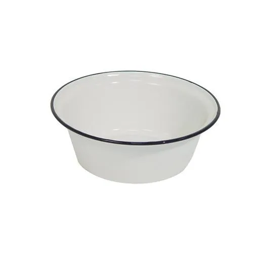 Krüger Schüssel emaillie Salatschüssel Rührschüssel  28 cm weiss 4006776000400