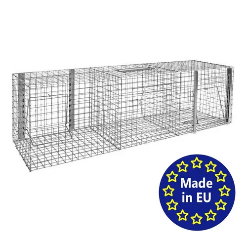 Petigi Lebendfalle für Vögel - Mehrfachfalle 102x30x30 cm - Robuste Lebendfalle für Vögel mit zwei separaten Kammern, ideal für eine sichere und einfache Fangmethode. Perfekt für Naturliebhaber und Jäger.