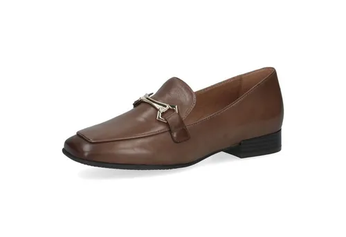 CAPRICE Damen Loafer Memotion aus Leder – Elegante Slipper in Braun (Taupe Nappa) - Slipper & Mokassins für Damen mit innovativer Memotion-Technologie für optimalen Komfort und Gelenkschutz – perfekt für Büro und Freizeit.
