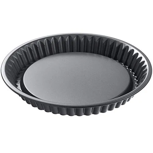 Original Kaiser La Forme Plus Obstbodenform 28 cm, Obstkuchenform, Tortenboden Backform antihaftbeschichtet, schnittfester Boden, Tortenbodenform Wellenrand, Schwarz