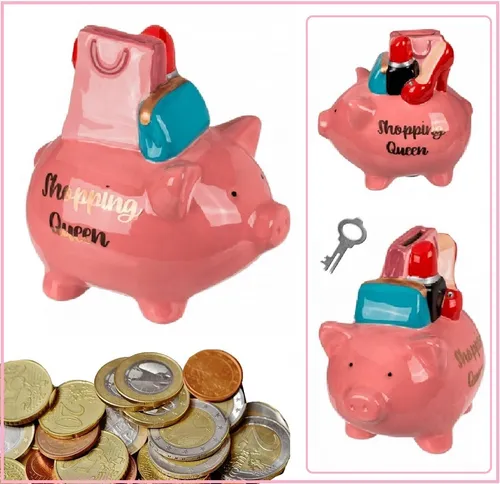 SPARSCHWEIN-Shopping-Queen-Kaufrausch-KERAMIK SPARDOSE 17cm