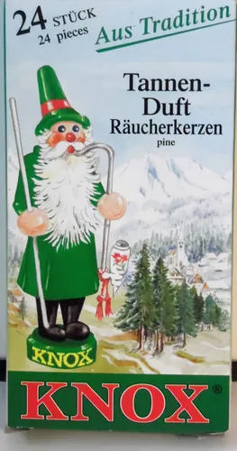 Knox Räucherkerzen Duftkegel Größe M - 24 Stück - Vielfältige Düfte für festliche Stimmung: Tannenduft, Apfel, Honig und mehr. Ideal für gemütliche Abende im Wohnzimmer.