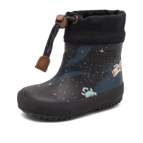 Bisgaard Baby Thermo Rubber Gummistiefel 23 EU, Space Explorer - Gummistiefel für Kinder, wärmeisolierend und ideal für nasse Abenteuer im Freien.