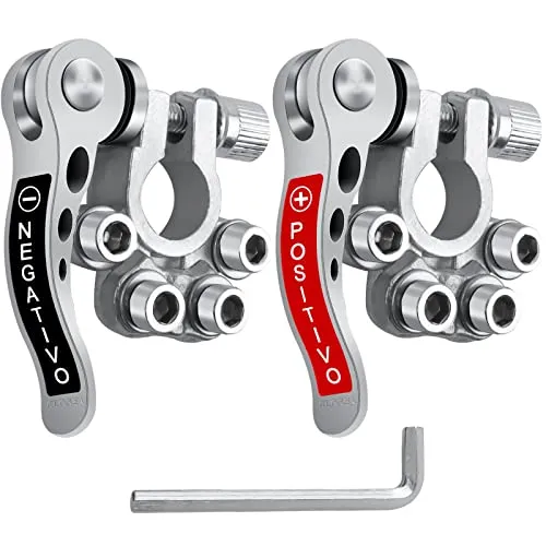 Bolatus 2 Stück Batterieklemmen Battery Terminal Auto Anschlüsse Scherlast Positiver und negativer Batterieanschluss Polklemmen Autobatterie für Pkw Lkw Boot Motorad