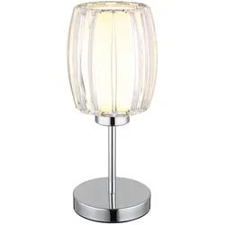 LED Tischleuchte Chrom 40 cm mit opalem Glas