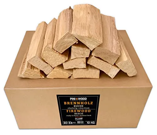 PINI Grillholz OHNE RINDE Buche 10 Kg Brennholz 30-33 cm für Pizzaofen Grill Smoker Kamin Feuerschale