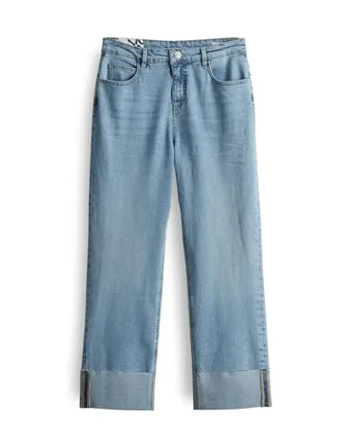 OPUS Damen Boyfriend Jeans LANI Turn UP - Mid Rise aus Spanish Cotton Mix - Jeans Kategorie mit lässigem Boyfriend Fit für hohen Tragekomfort. Ideal für moderne Frauen, die Stil und Bequemlichkeit schätzen.