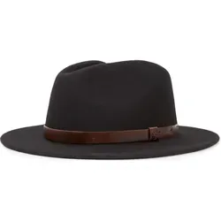 Brixton Messer Fedora Hut, Schwarz, Größe M - Caps & Hüte, klassischer Fedora mit steifer Filzkrempe für stilbewusste Looks.