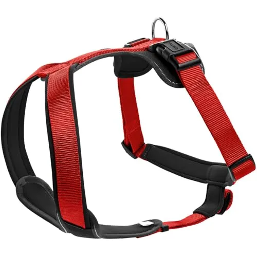 Hunter 62260 NEOPREN Hundegeschirr Gr. M - 53 - 65 cm Rot - Weiteres Autozubehör, verstellbares Neopren-Hundegeschirr in auffälligem Rot für optimalen Komfort und Sicherheit beim Autofahren.