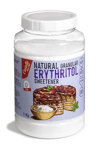 Natürliches Erythrit - Kristallzucker | 10g = 7g Zucker | Natürlicher Zuckerersatz - 0 Kalorien - 0 Glykämischer Index - Keto und Paleo - 0 Netto-Kohlenhydrate - Kein GVO - Castello since 1907-1kg