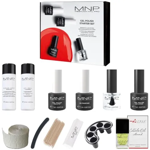 MESAUDA MNP Komplettes Nagelgel-Kit mit 14 ml Basis / Deckel und Ultrabond + 10 ml rotem Gelpoliermittel + KOSTENLOSEM ALTÉAX® + Zubehör und Anleitung