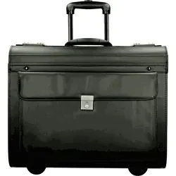 Dermata Pilotenkoffer 2-Rollen-Businesstrolley 50 cm schwarz - praktischer Trolley für Boardgepäck, ideal für Geschäftsreisen und stilvolles Reisen