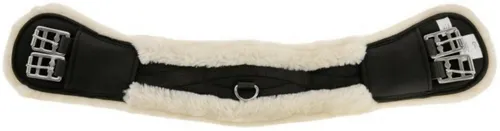 Kerbl Sattelgurte Kurzgurt Webpelz 75 cm schwarz - Pferdesattelgurte, anatomischer Gurt mit Webpelz für optimalen Schutz vor Scheuer- und Druckstellen, ausgestattet mit D-Ring und Elastikgurten für einfache Handhabung.