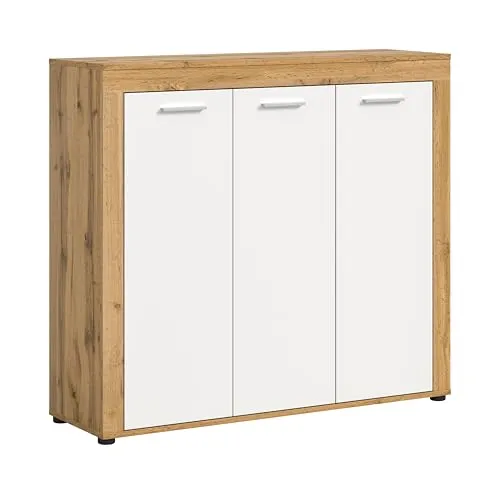 Schuhschrank Holzfarben 120x108 cm - Hochwertiger Schuhschrank in Holzfarbe, ideal für Ordnung im Flur. Maße: 120 cm Breite, 108 cm Höhe. Erhalten Sie 10€ Willkommens-Gutschein bei Newsletter-Anmeldung!