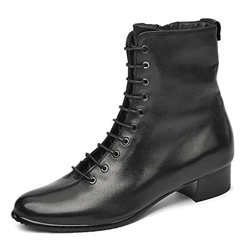 Everybody BRYONIA - feminine Schnürstiefelette in Glove Black - Wanderschuhe in Größe 40,5 mit 3 cm Blockabsatz, aus 100% Leder für höchsten Tragekomfort und stilvolles Design.