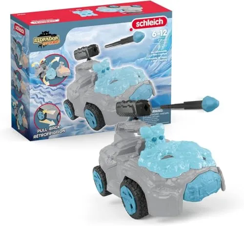 Schleich 42669 Eis-Crashmobil mit Mini Creature - 17-teiliges Spielset mit Rückziehmotor und Schussfunktion, für actionreiche Abenteuer ab 7 Jahren
