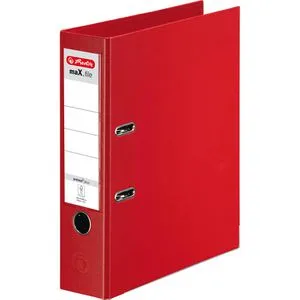 Herlitz Ordner 10834323 maX.file protect plus, PP, A4, 8cm, Kunststoffordner, rot