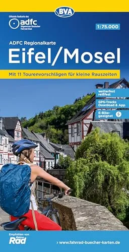 BVA ADFC Regionalkarte Eifel/ Mosel 1:75.000: mit Tagestourenvorschlägen, reiß- und wetterfest, E-Bike-geeignet, GPS-Tracks-Download,