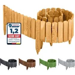 Garronda Beeteinfassung Holz Rollzaun - Flexibler Gartenzaun für individuelle Gestaltung - Beeteinfassung aus imprägniertem, wetterbeständigem Holz. Flexibel formbar für kreative Gartengestaltung – ideal zum Abgrenzen von Pflanzen und Beeten.