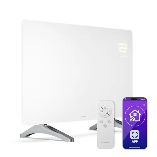 Klarstein Infrarotheizung 480W – Flexibel als Wand- oder Standgerät - Elektroheizkörper mit App-Steuerung und Überhitzungsschutz, ideal für Bad & Wohnzimmer. Schnelles Aufheizen und geräuschloser Betrieb für angenehme Wärme in jedem Raum.
