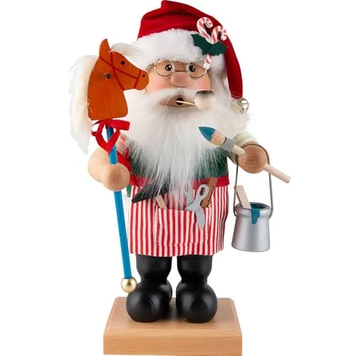 Christian Ulbricht Räuchermann Weihnachtsmannwerkstatt - Nussknacker aus dem Erzgebirge, handgefertigt mit liebevollen Details, Höhe 36,5 cm, bringt festliche Stimmung in Ihr Zuhause.