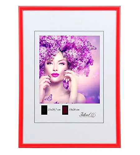 IDEAL TREND New Lifestyle Kunststoff Bilderrahmen Kunststoffrahmen Bildhalter Bildträger: Farbe: Rot | Format: 30x40