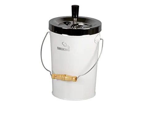 HA Schleuderascher Kübel Smoking Chrom/weiß 14cm in weiß von HA