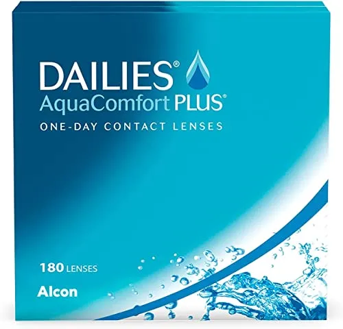 Dailies AquaComfort Plus Tageslinsen - 180 Stück, -03.50 Dioptrien - Kontaktlinsen für den täglichen Gebrauch, bieten anhaltenden Tragekomfort und klare Sicht. Ideal für Allergiker, da sie täglich gewechselt werden und Ablagerungen verhindern.