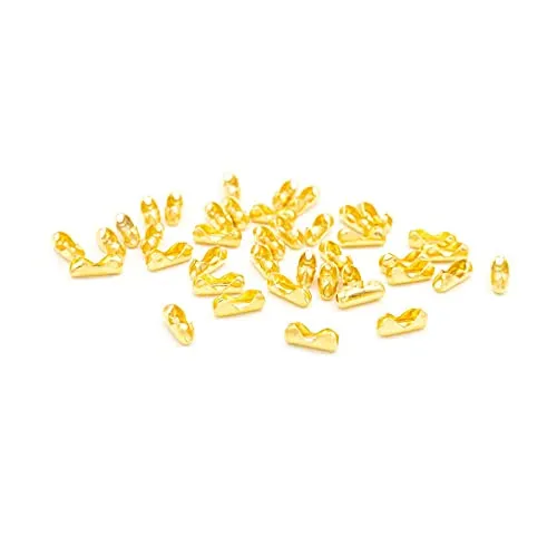 Verschlüsse für 2mm Kugelketten in goldfarben 40er Set von Vintageparts zum Schmuck selber Machen