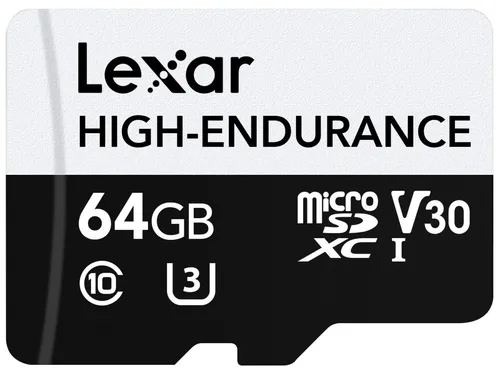 microSD High Endurance card 64GB C10 A1 U1 V30 100/35MB/s LEXAR 843367128983